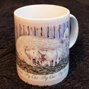 Figi Graphics Coffee Cup "Pig Out" Otagiri Japan